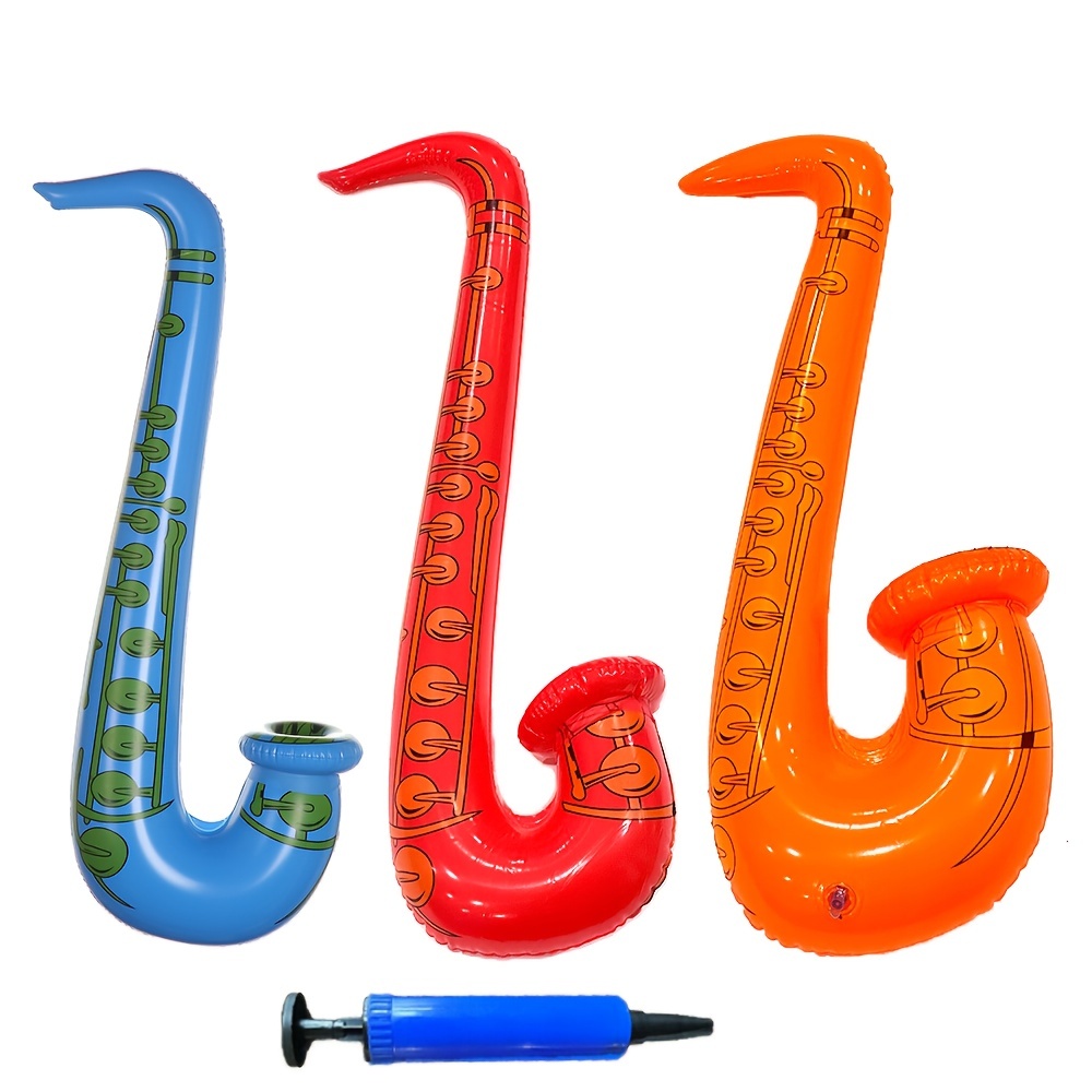  TOYMYTOY 6 piezas inflables de instrumentos musicales de juguete  de saxofón, suministros de fiesta para adultos, regalo de juguete para  niños, 28 pulgadas, color aleatorio : Todo lo demás