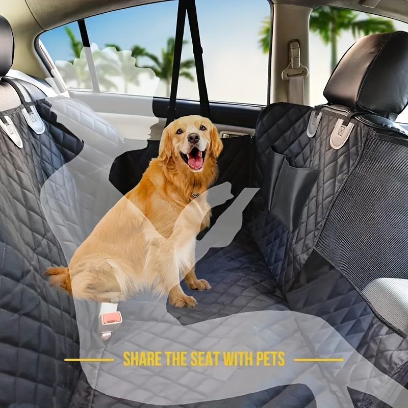 TEMU Dog Seat Cover For Rear Seat - Waterproof, , Dog Car Seat Cover With Mesh Window, Resistant Non-slip Dog Car , Pet Car Seat Protector