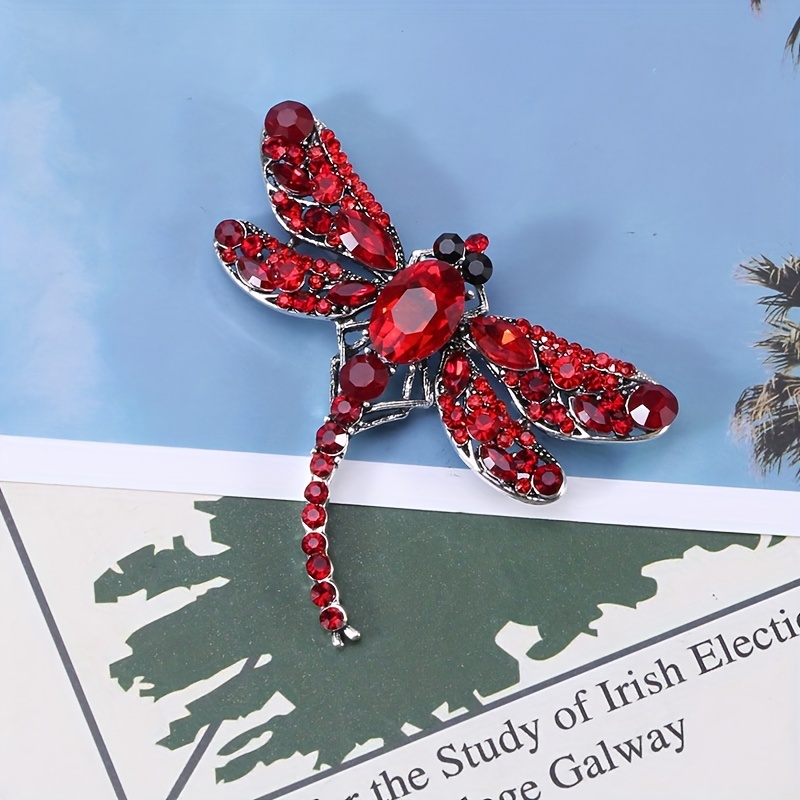 Insect Dragonfly Rhinestone Brooch for Clothing