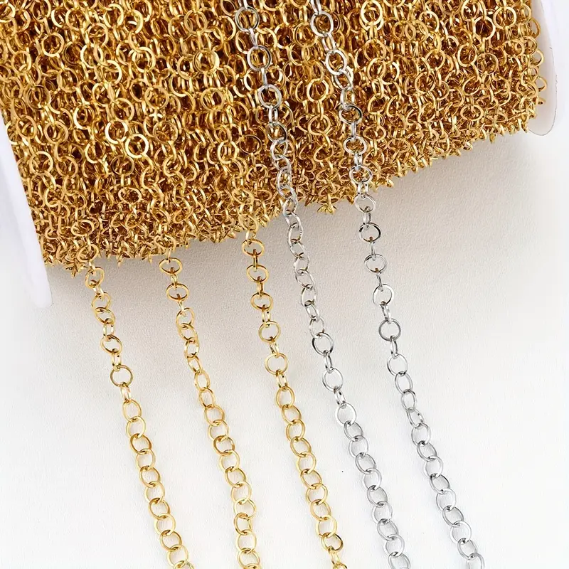 2meters Stainless Steel Circle O Shape Chain For Necklace - Temu