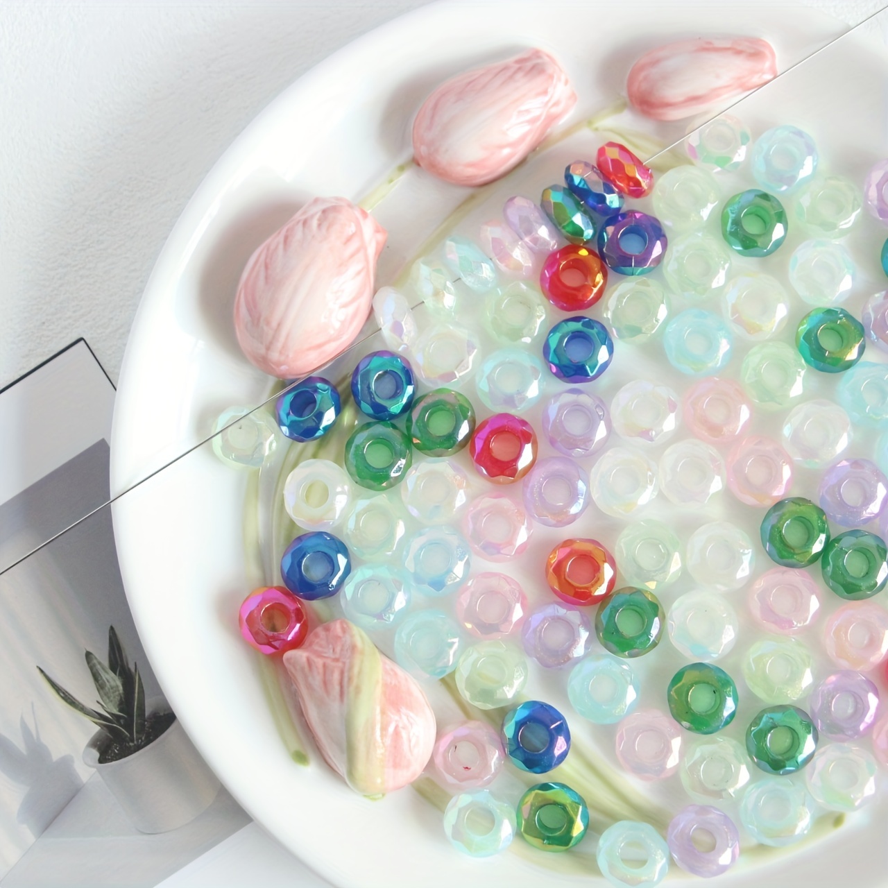 Mixed Colorful Transparent Faceted Rondelle Resin Imitation - Temu