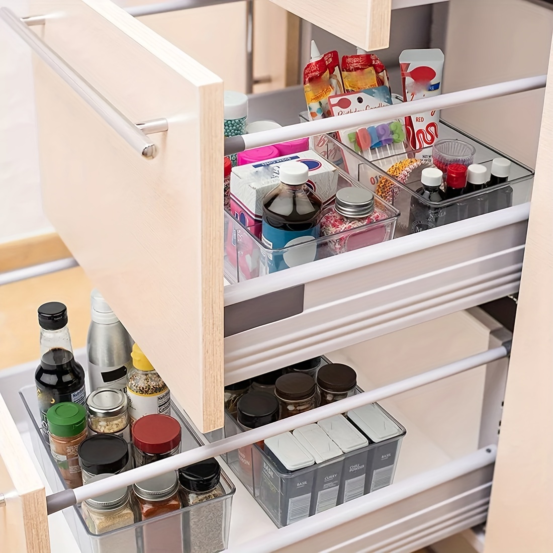 Plastic 4 Compartment Divided Drawer And Closet Storage Bin - Temu