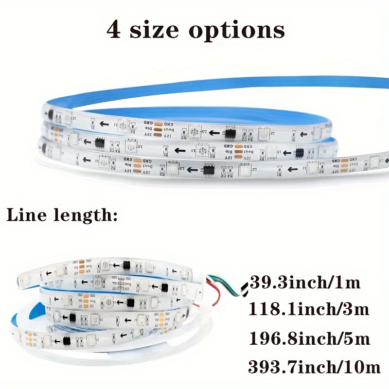 1m/ /5m/10m Luces Tira Led Usb Rgb 5050 24led/m Luces Tira - Temu