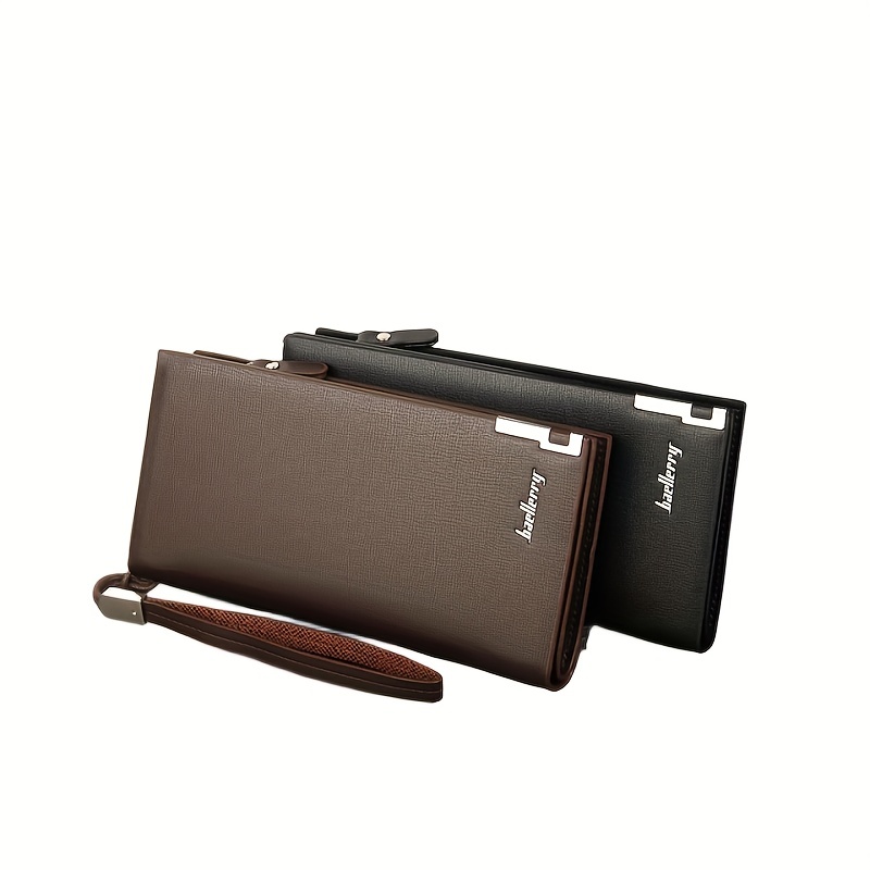 Acheter Sac de téléphone portable en cuir pour hommes, portefeuille  multi-cartes pour jeunes, long portefeuille à fermeture éclair