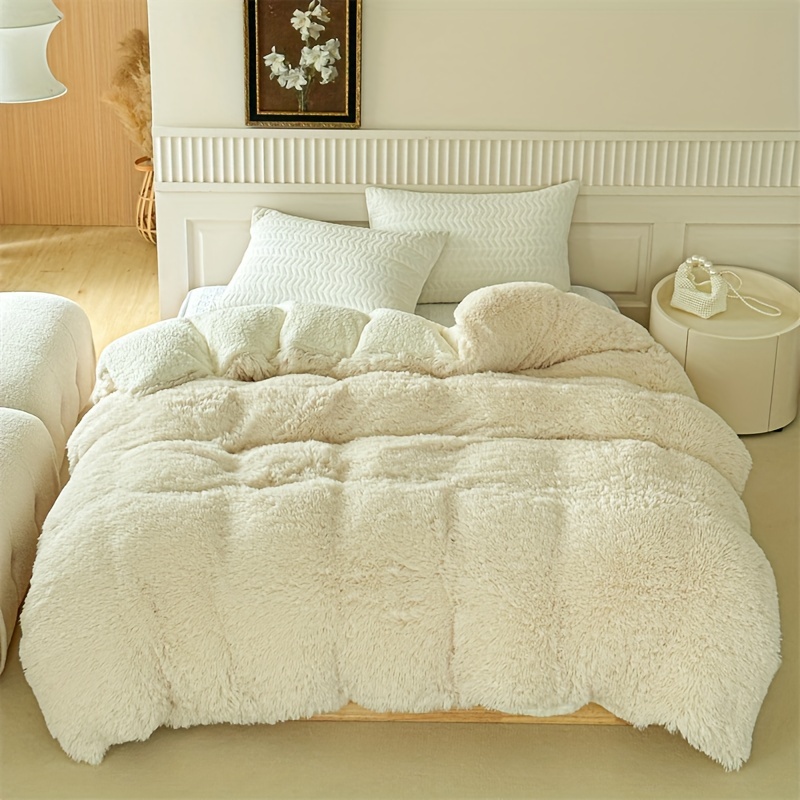 1pc Imitation Wool Lamb Velvet Winter Quilt Lamb Cashmere Quilt Duvets  Thick Warm Winter Comforters, Living Room Sofa Bedroom Decoration, Dark Gray