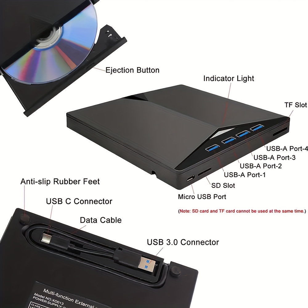 Lecteur-graveur externe CABLING ® Lecteur Blu Ray Externe Graveur DVD USB  3.0 compatible DVD Bluray, Portable Ultra Slim CD DVD Player Compatible  pour Mac OS, Windows 7 8 10