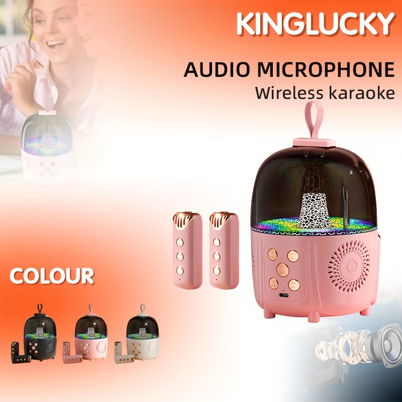 Microphone karaoké Bluetooth sans fil, machine de karaoké de