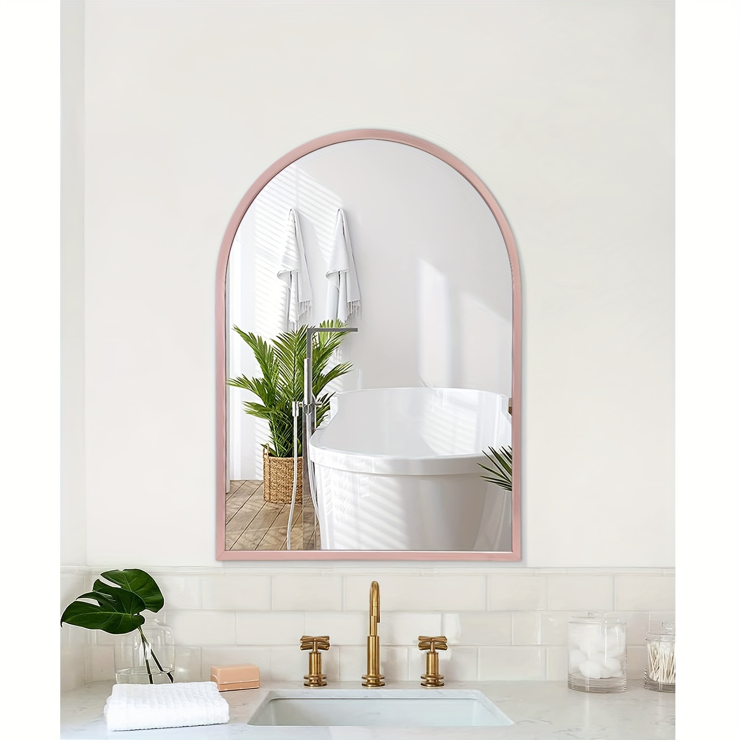 Espejo redondo, espejo de pared para sala de estar, dormitorio y entrada,  espejo de baño con marco de aleación de aluminio, espejo de decoración del