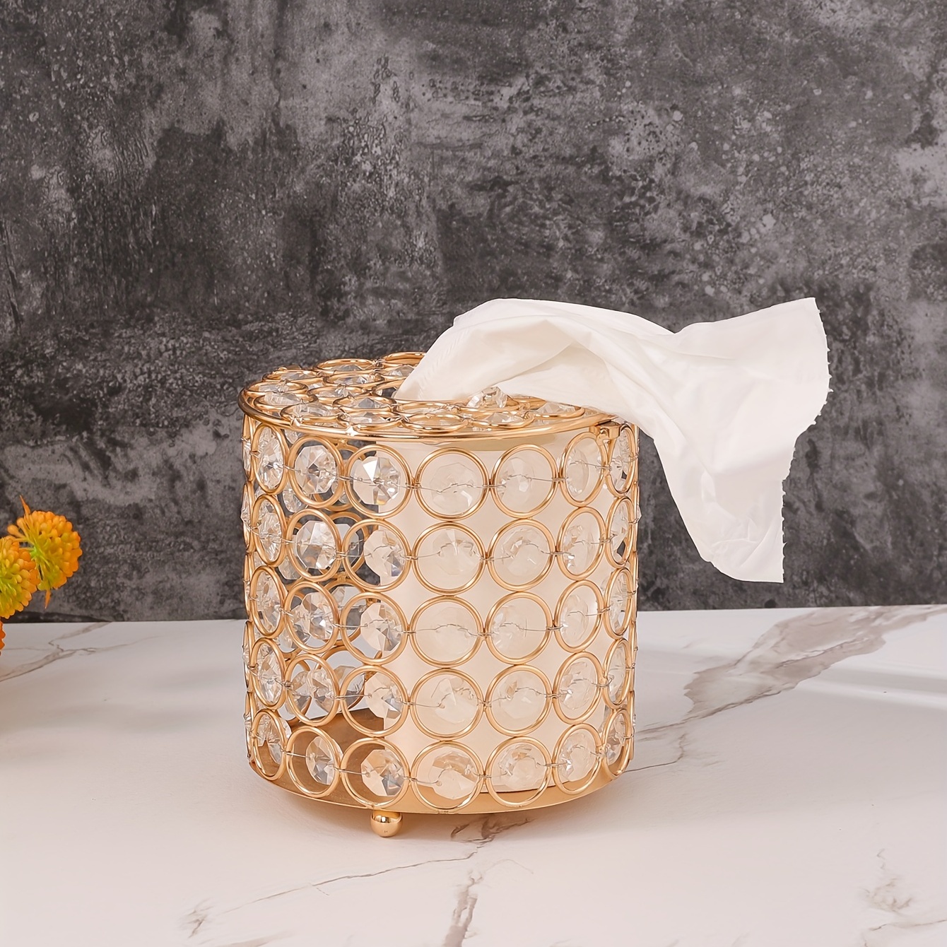 Golden Rectangular Tissue Box Cover Decorative Toilet Paper - Temu