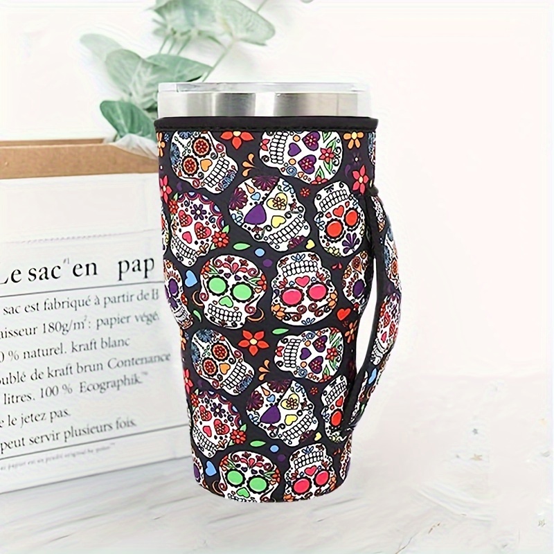 Sugar Skull 32 Oz Travel Tumbler With Lid and Straw 