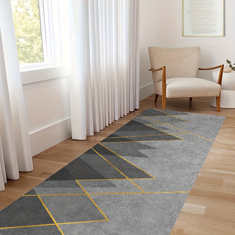 Modern Geometric Runner Rug Abstract Indoor Washable - Temu