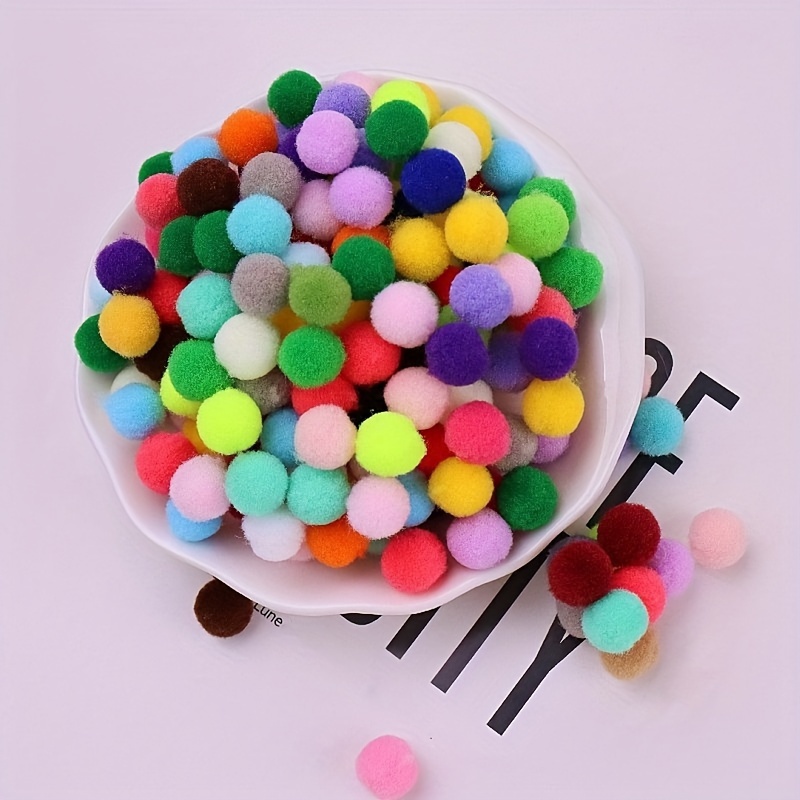 EXCEART 20 Pcs Cartoon Plush Ball Pompom Balls DIY Crafts Dresses for Kids  Colorful Decor Craft Pom Poms Earflap Pom Pom Mini Pompoms for Crafts