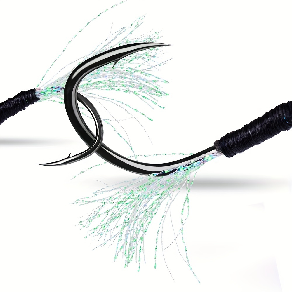 Metal Jig Tail Assist Hooks 11 19# Pe Line Feather Solid - Temu Australia