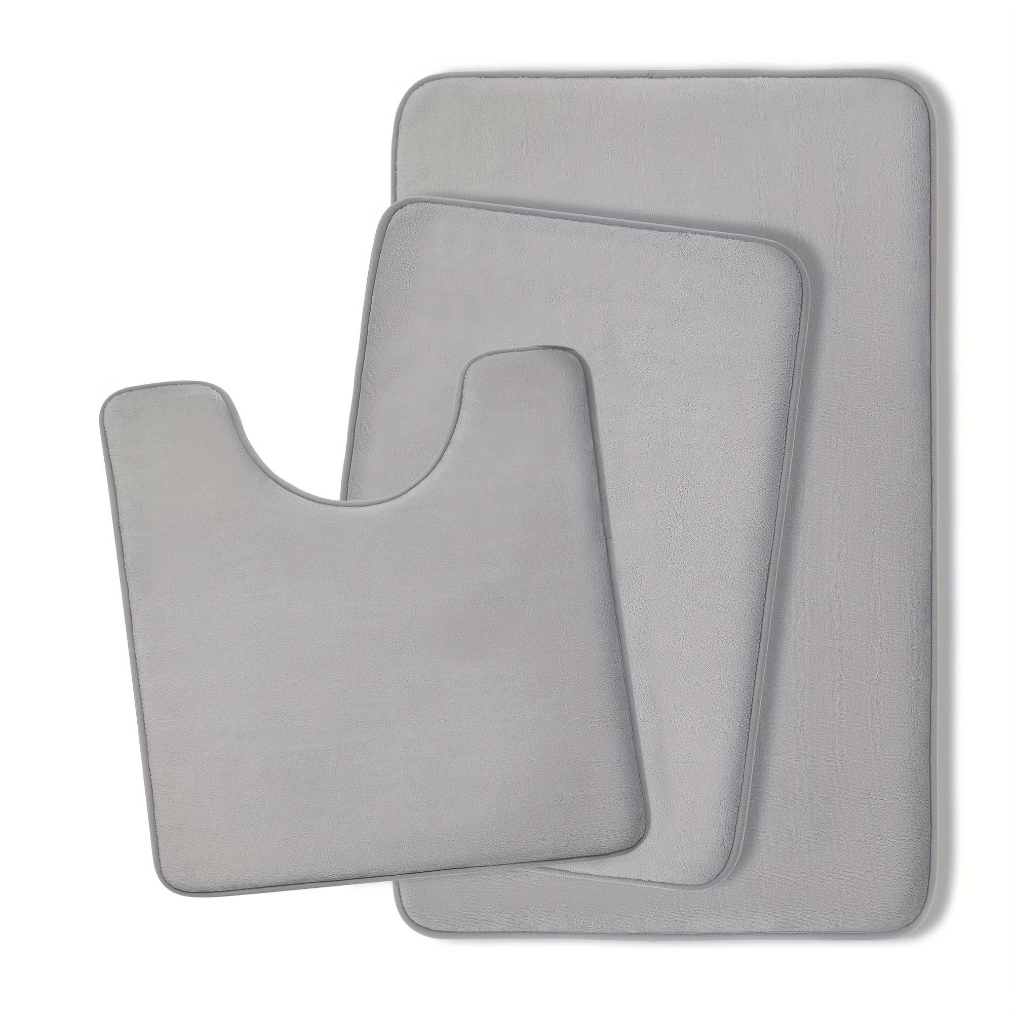 Soft And Absorbent Grey Memory Foam Bath Mat Non slip Padded - Temu