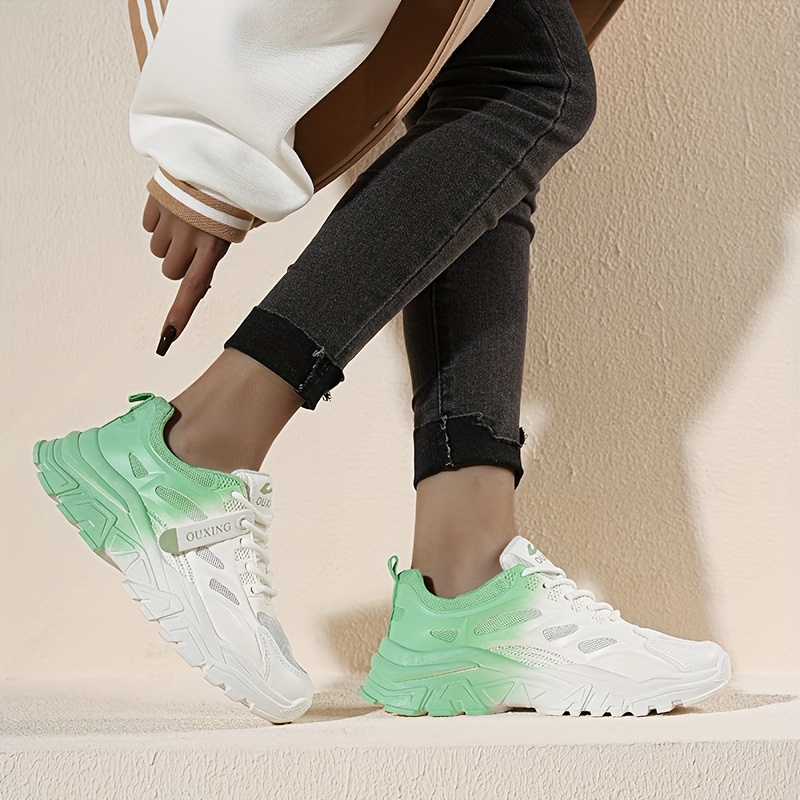 Women's Ombre Mesh Chunky Sneakers Running Shoes