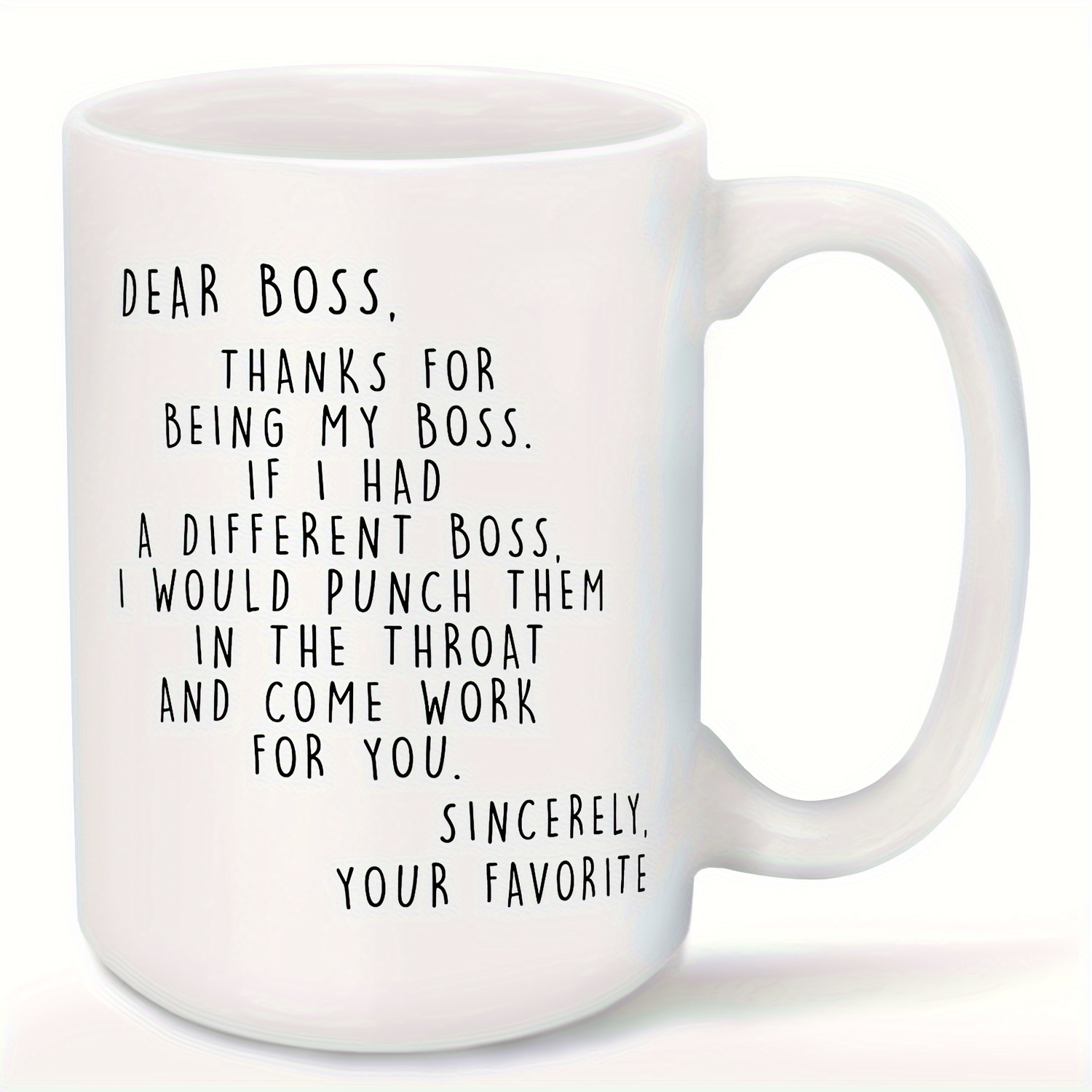 

1pc, Large Coffee Cup, Water Cups, Dear Boss Mug, 15 Ounces Best Boss Mug, Boss Lady Mug, Boss Coffee Mug, Boss Mugs For Men Women, Best Boss Gifts For Men, Funny Boss Gifts
