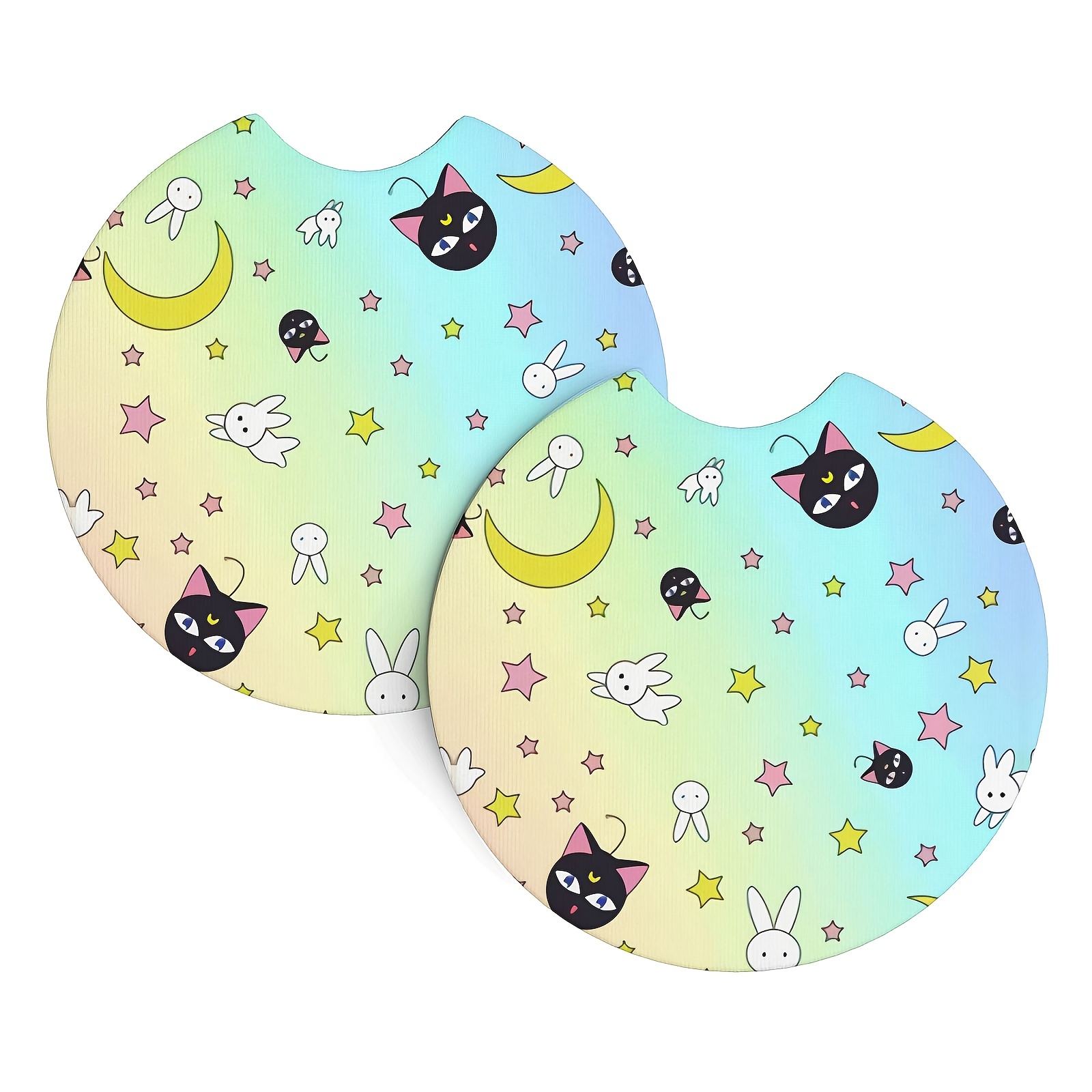 Car Coasters Absorbent Car Cup Holder Coasters Cute Car - Temu