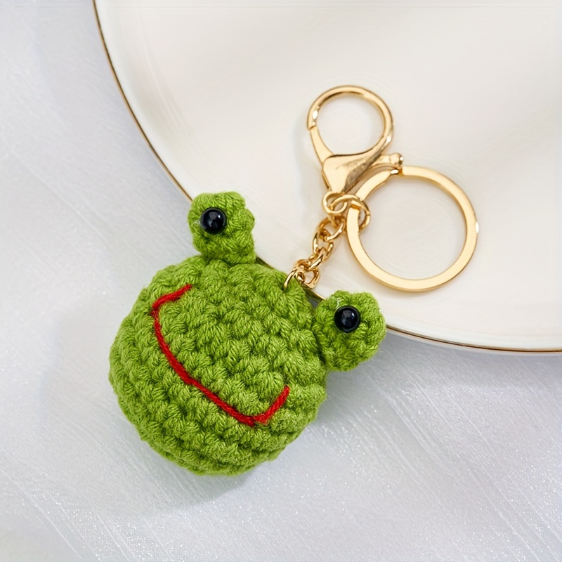 Crochet Animal Head Keychain Cute Weaving Key Chain Ring - Temu