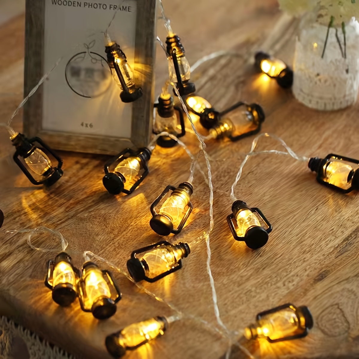 LED Mini Lantern Fairy Lights Battery 20 LEDs 3 Meters with Timer