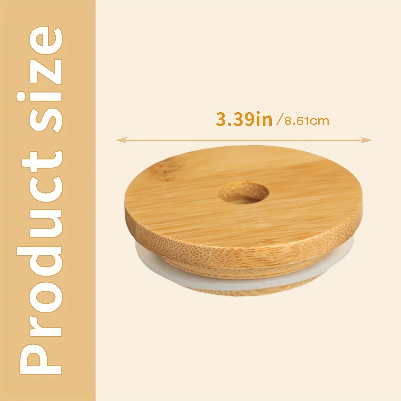 Bamboo Storage Stopper Lids for Mason Jars Regular Mouth