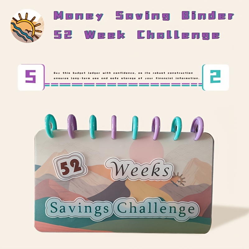Classeur de défi d'économie de 52 semaines avec enveloppe d'argent