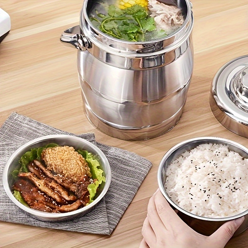 Double Layer Stainless Steel Lunch Box With Soup Bowl Leak-Proof