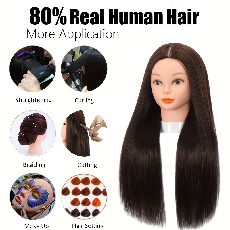  23'' Mannequin Head with 80% Real Human Hair