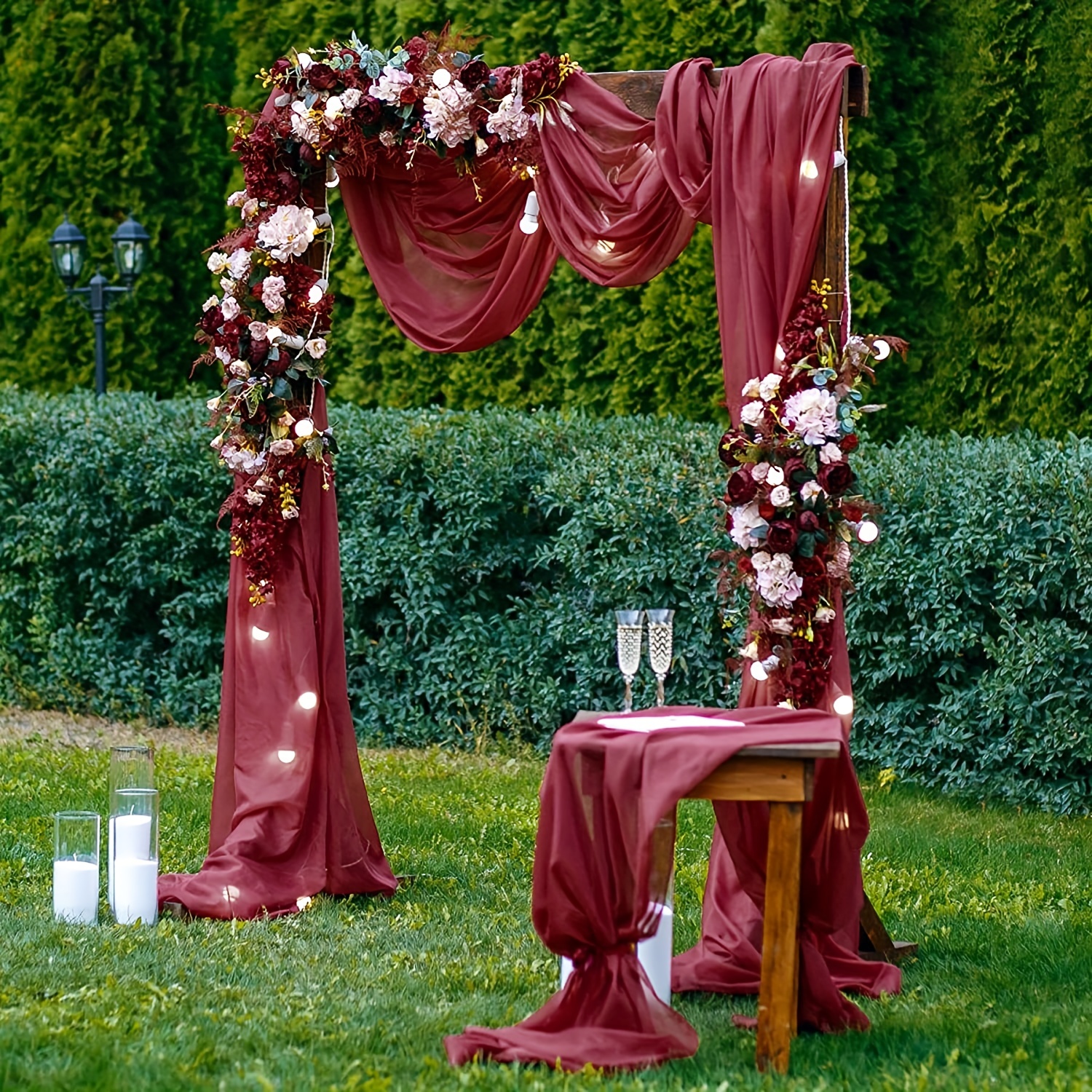 Wedding Arch Drapes Fabric 6 Yards Dusty Rose Wedding Drapes - Temu