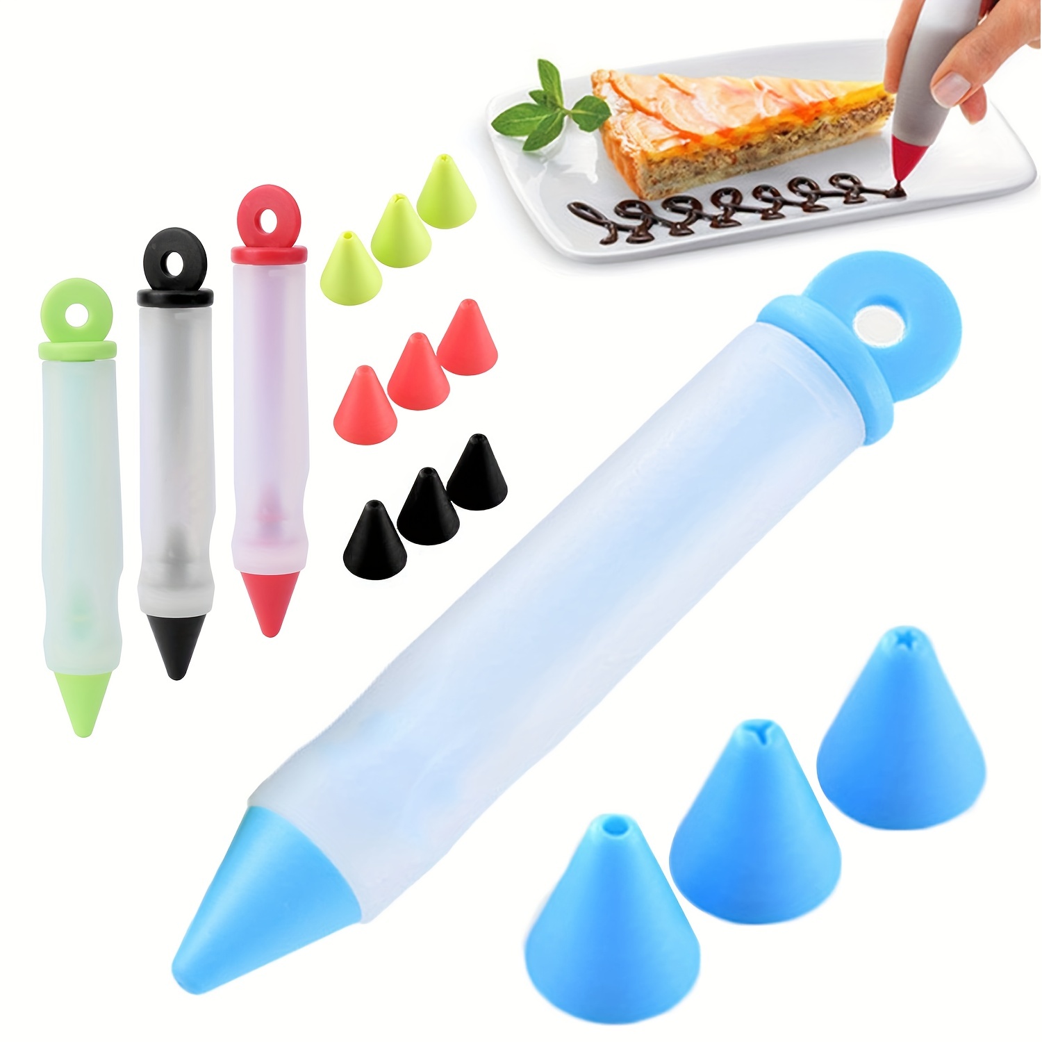 Marcadores comestibles, marcadores para colorear alimentos, bolígrafos de 6  colores de grado alimenticio, punta gruesa y punta fina, escritores