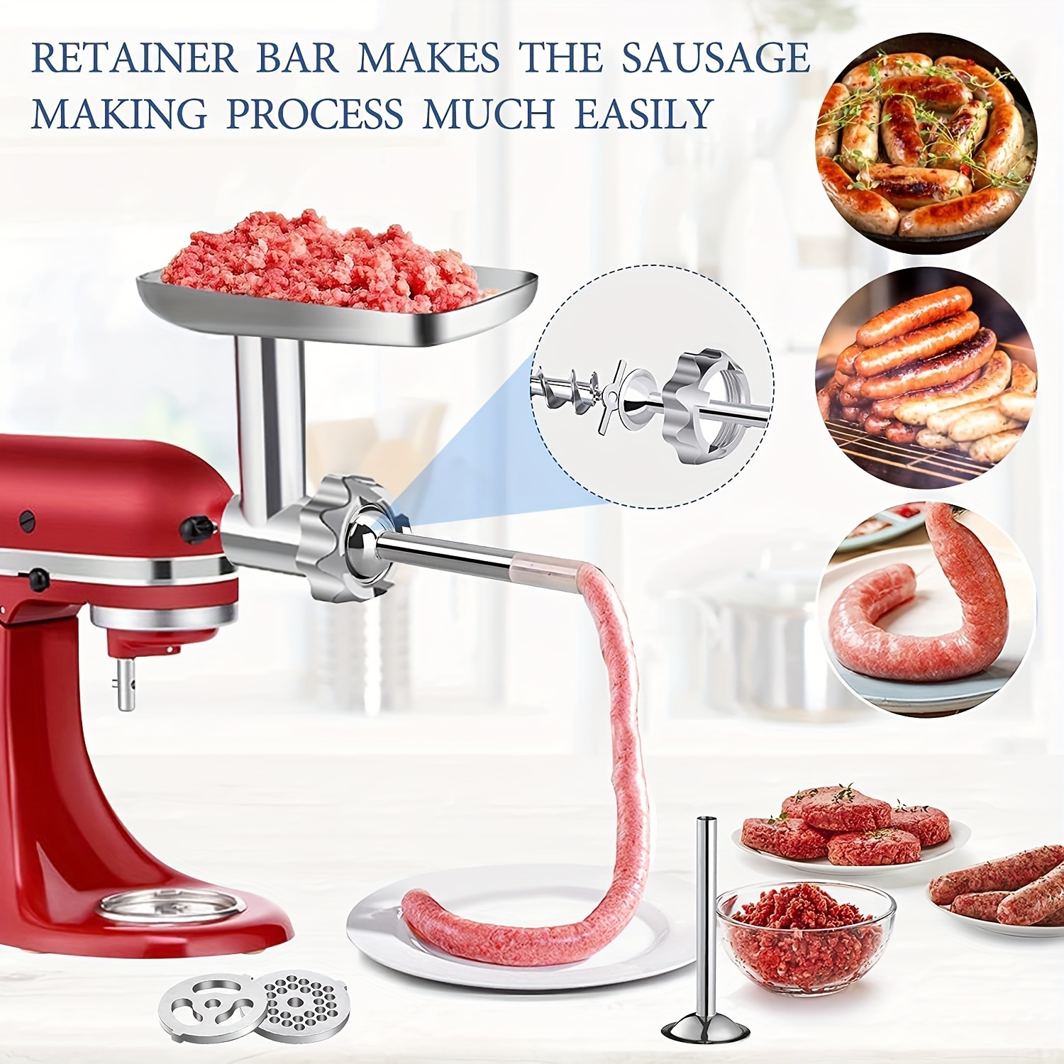 Kitchen Food Meat Grinder Mincer Attachment Sausage For KitchenAid Stand  Mixer