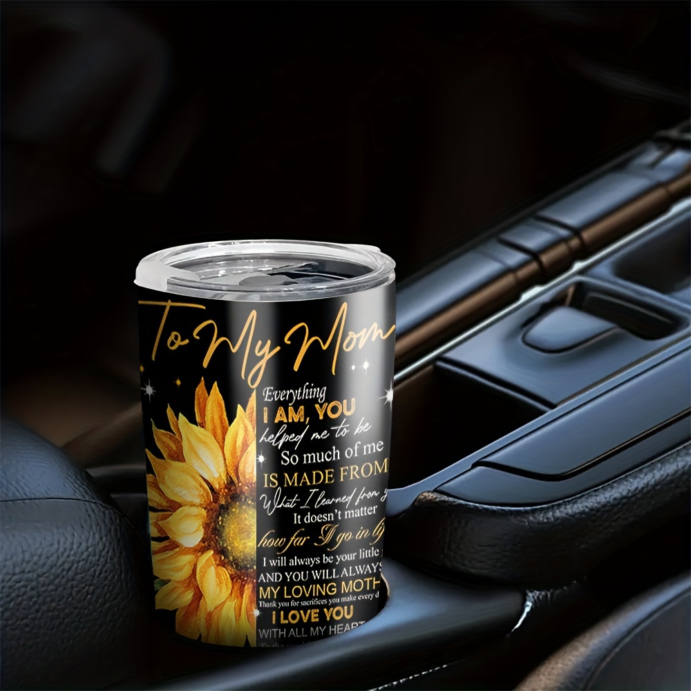 Sunflower Printed Insulated Tumbler Stainless Steel Travel - Temu