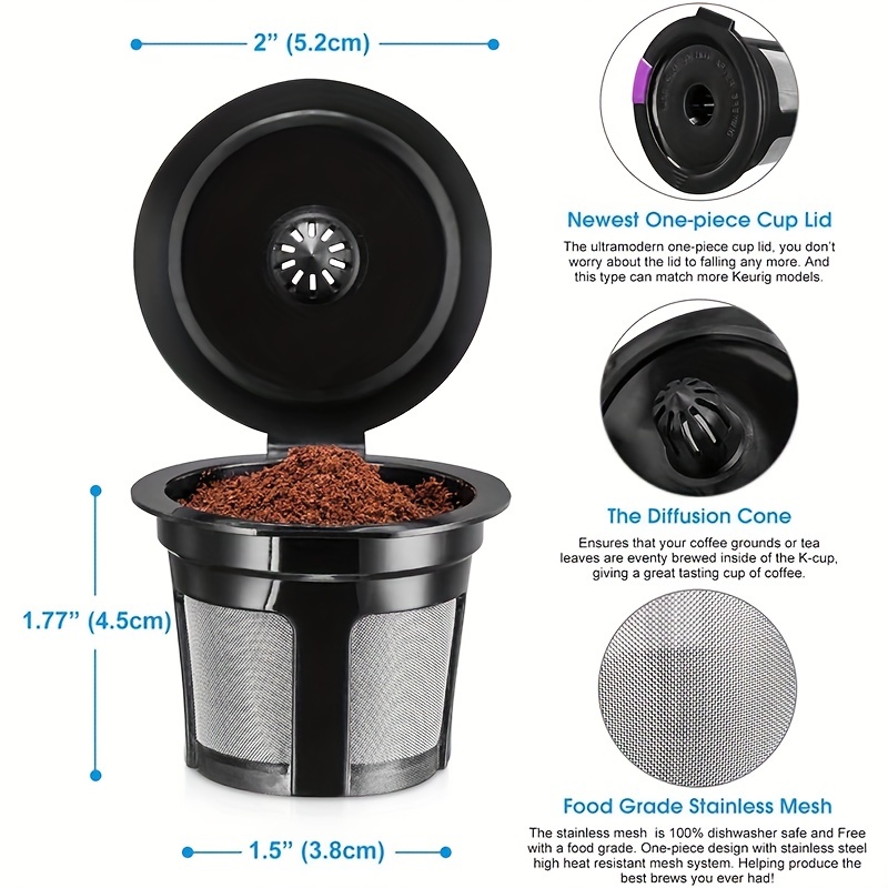 Reusable K Cups For Keurig Mini-maxrona 4 Packs Compatible With Keurig  Reusable Coffee Pods Filter-refillable Single