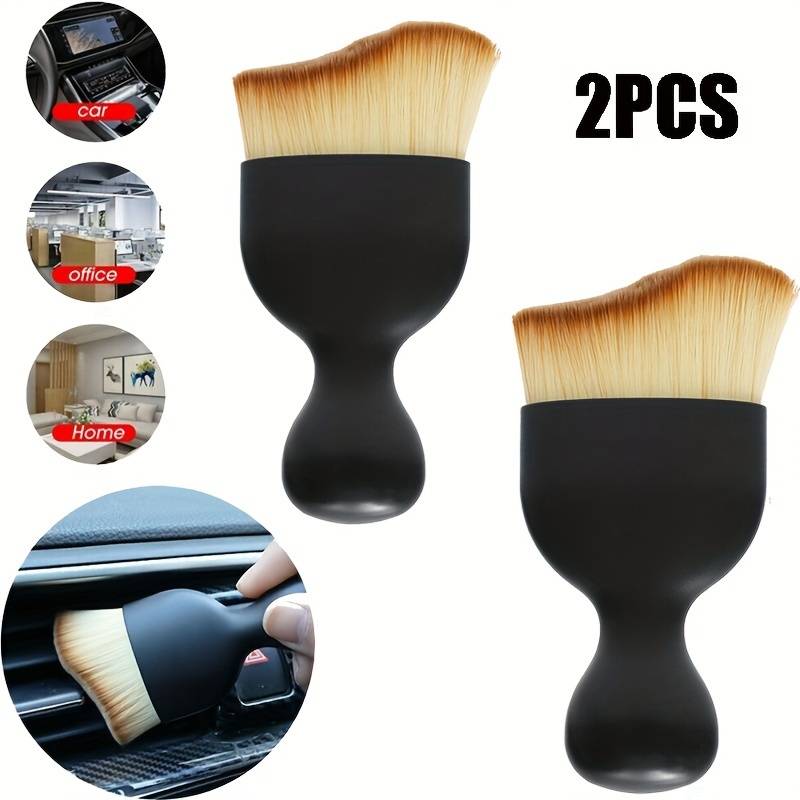 2-pack Car Interior Cleaning Soft Brushes! Perfect For Dusting Vents, Crevices, And Instrument Panels. Get That Showroom Shine.