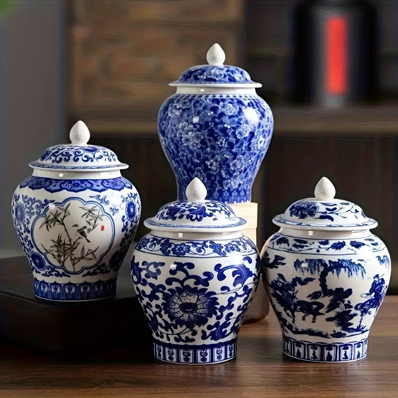 1 Barattolo Tè Antico Blu E Bianco Barattoli Tè In Ceramica - Temu