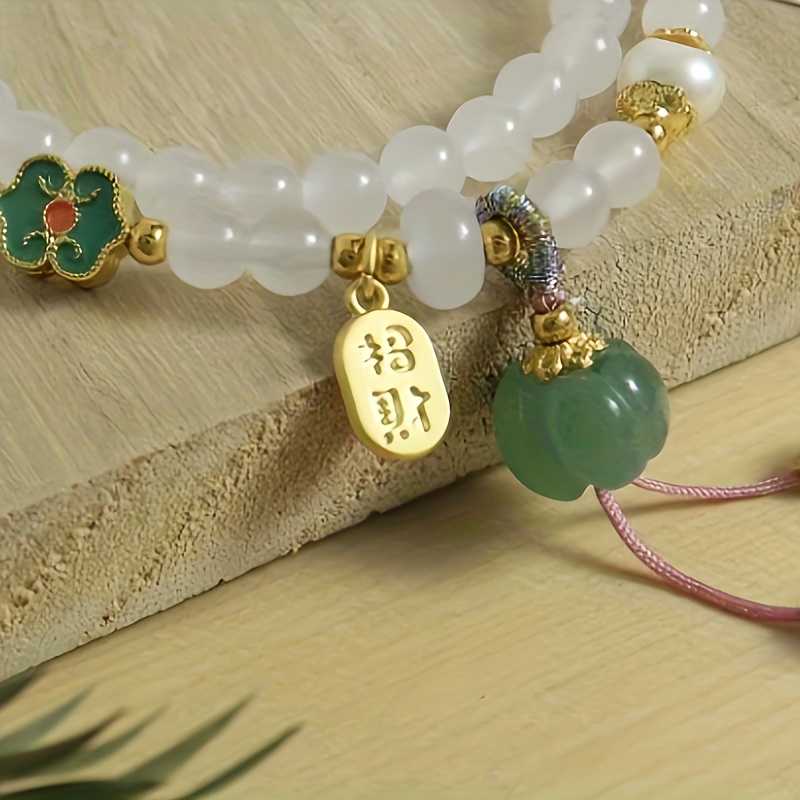 natural stone mens multi wrap bracelet simple white Temu Mauritius