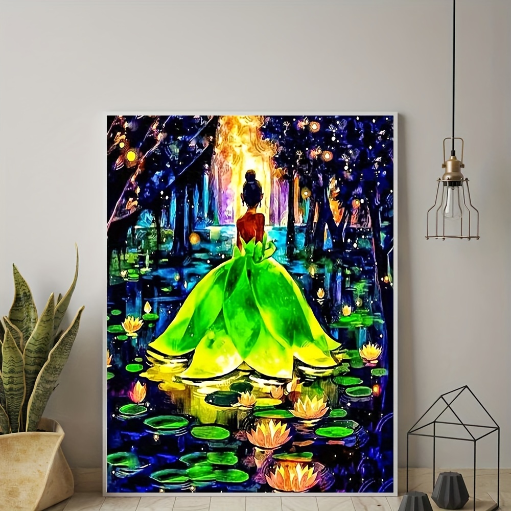 Pintura de acuarela de Castillo de Frozen, impresiones de lienzo, póster de  dibujos animados de princesa