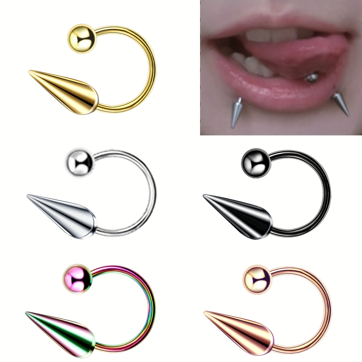 Lip Rings Stainless Steel Studs Temu