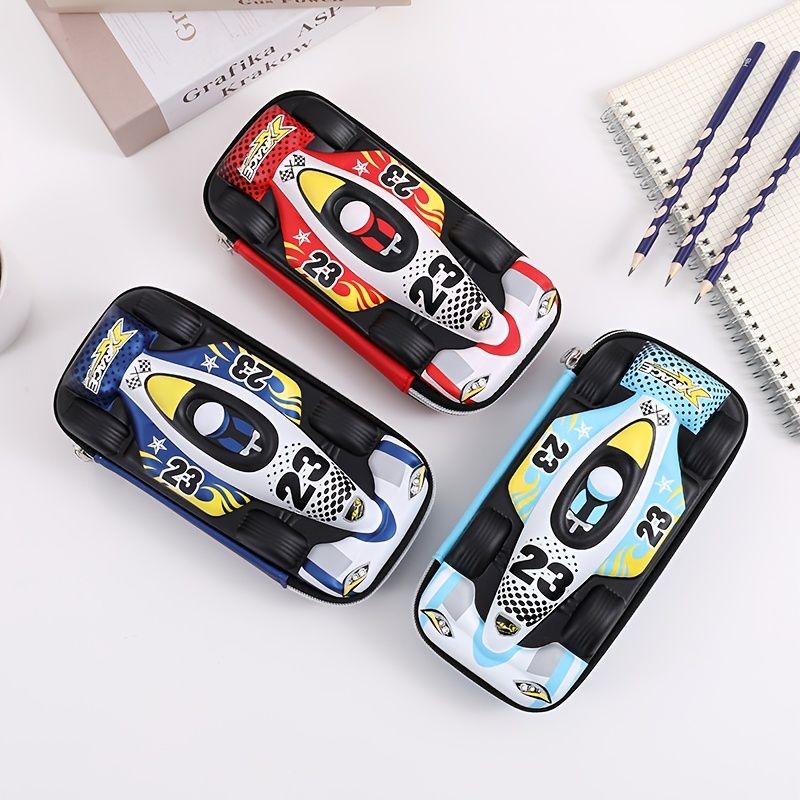 Primary School Students Car Pencil Case Three Layer Large Capacity Eva  Cartoon Stationery Box Simple Pencil Case For Boys And Children |  High-quality & Affordable | Temu