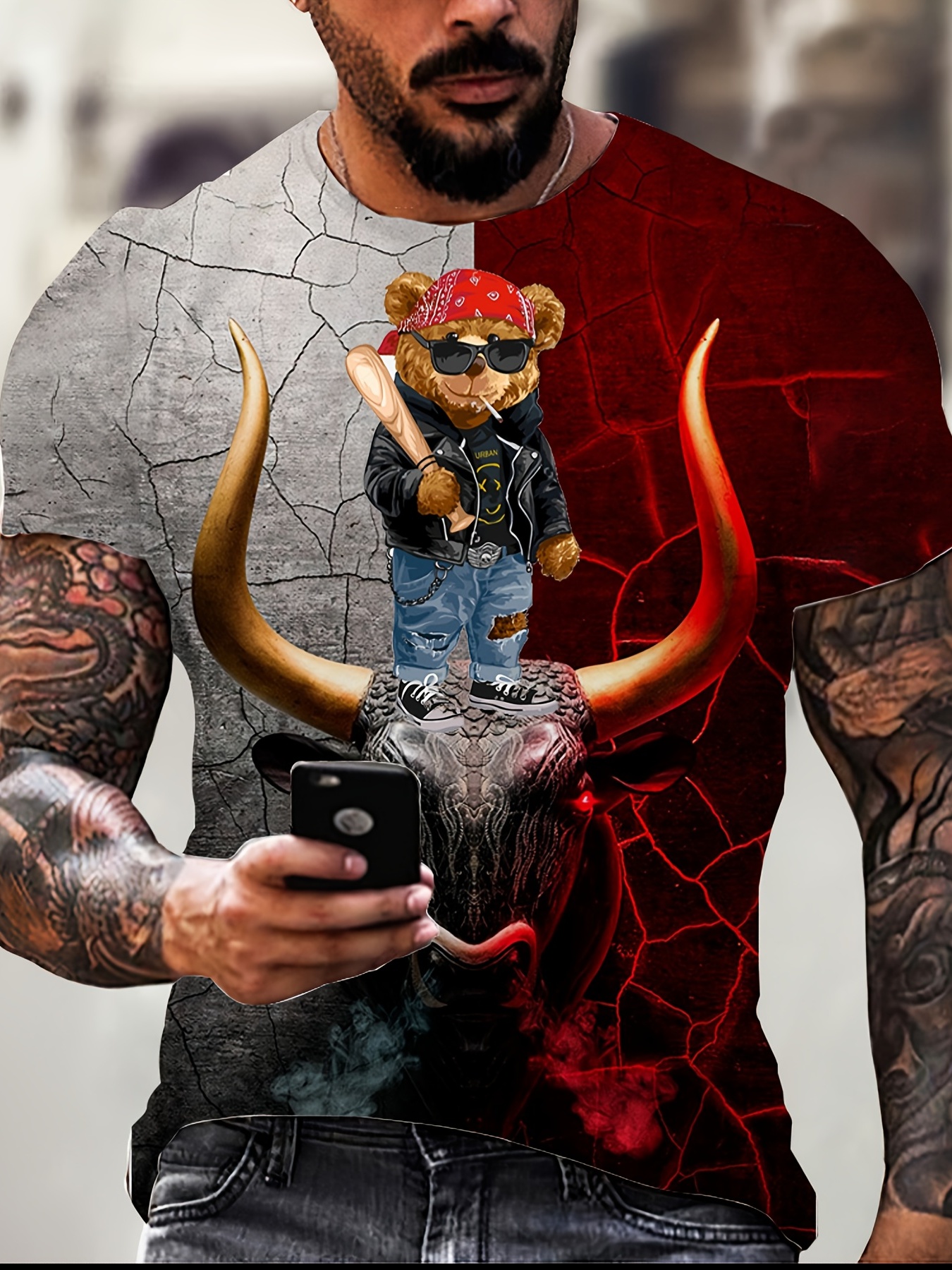 Bull printed online t shirts