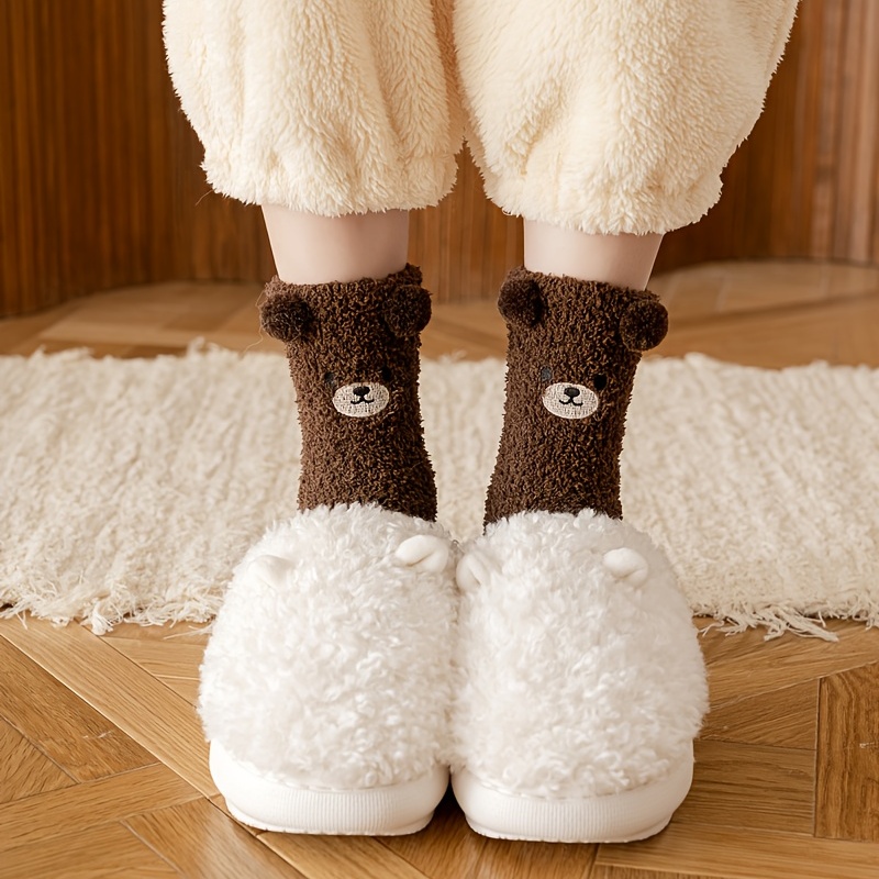 MQELONG Slipper Socks for Women Cozy Hospital Socks Soft Fluffy