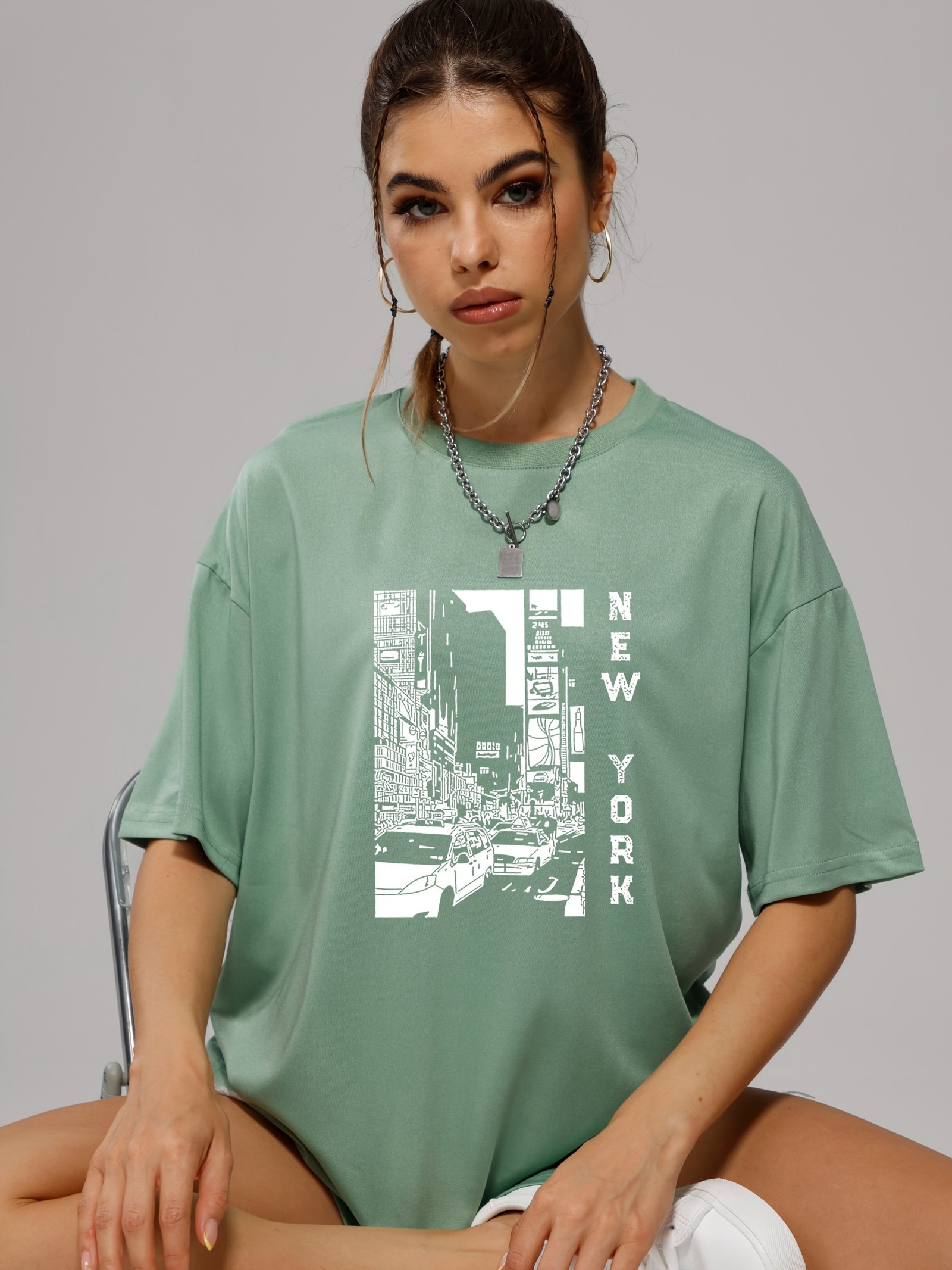 Cymmpu Women's Crewneck Tops Clearance Trendy T Shirts Sweet Old Lady Letter Printing Pullover Basic Tees Clothes for 2023 Casual Short Sleeve Shirts