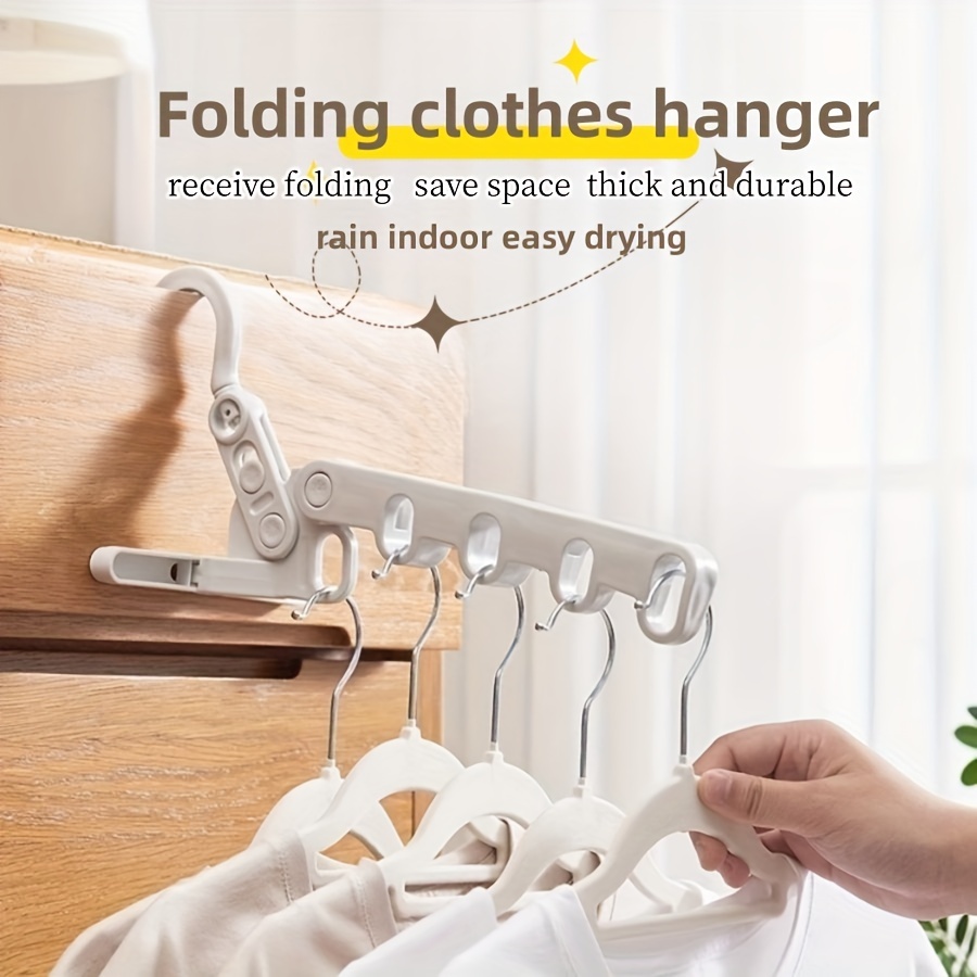 Multi-hole Plastic Clothes Storage Hangers, Foldable Heavy Duty Clothes  Hanger, Household Space Saving Organizer For Bedroom, Closet, Wardrobe,  Home, Dorm, Back To School Essential - Temu