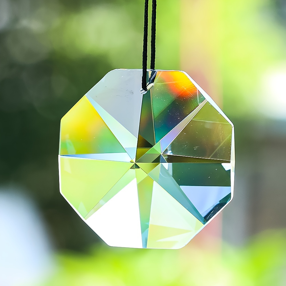2pcs 50MM Transparent Anneau Cercle Cristal Pendentif Verre Suncatcher  Suspendu