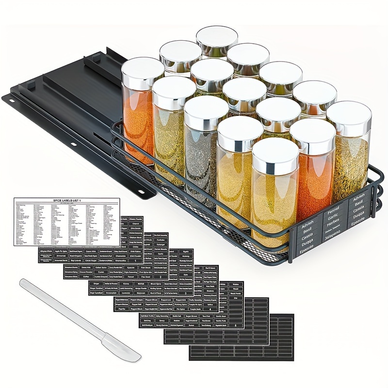 Spice Rack Organizer For Cabinet Heavy Duty Pull Out Spice - Temu