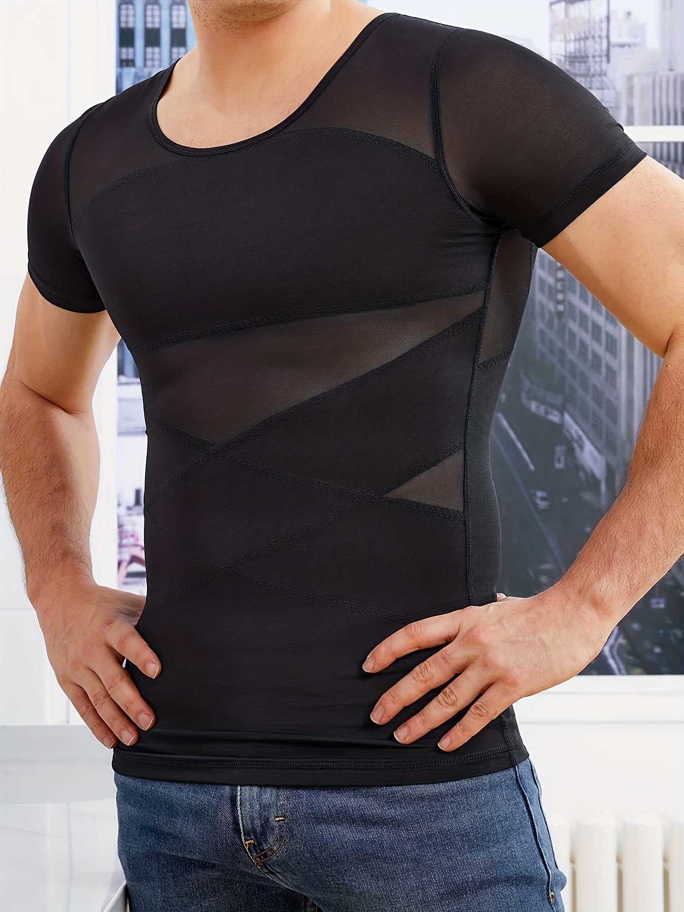 Men's Slimming Body Shaper Gynecomastia Shirt Posture Corrector Vest  Undershirts