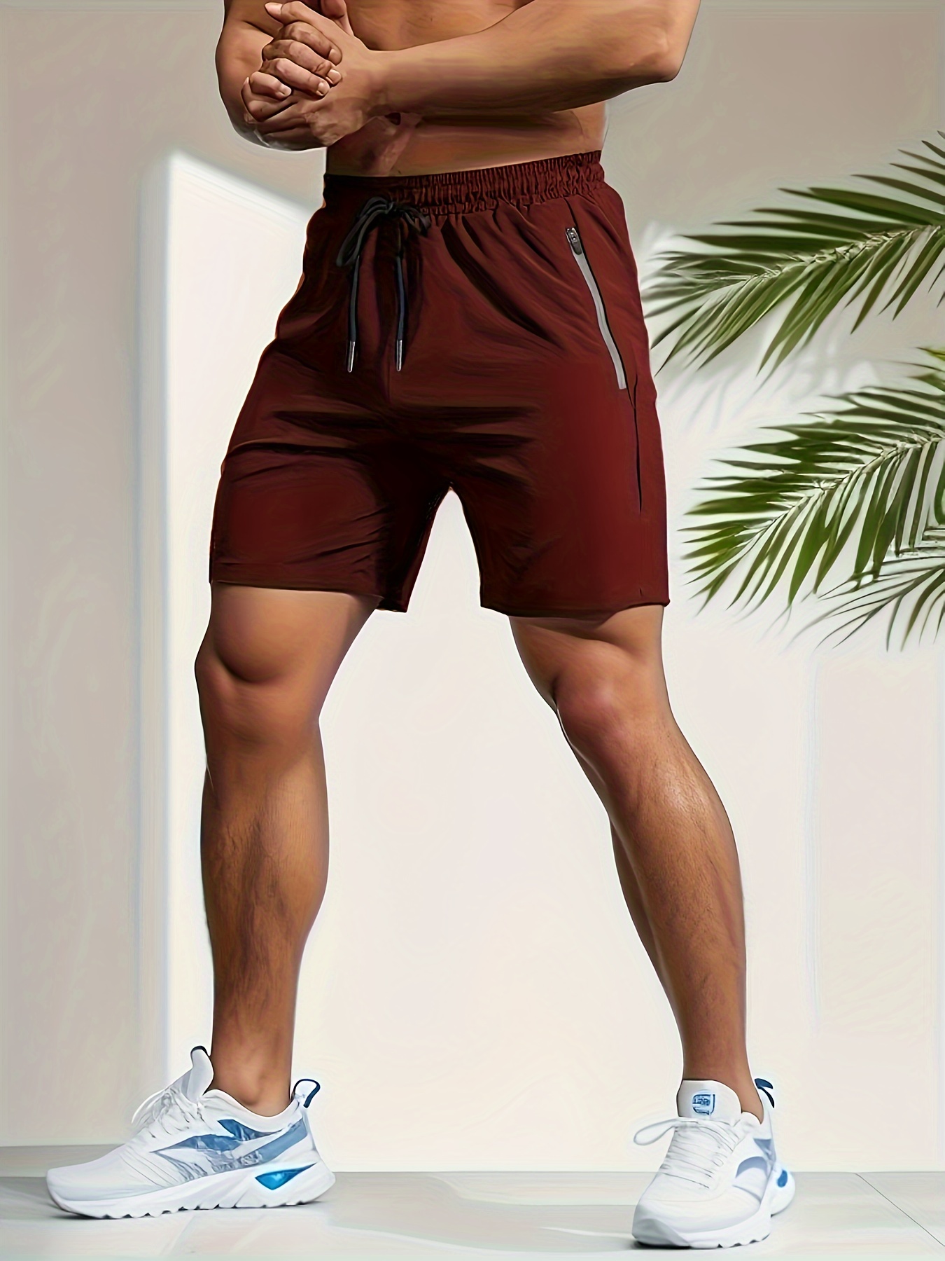 Quick drying Zipper Pockets Drawstring Shorts Men's Casual - Temu