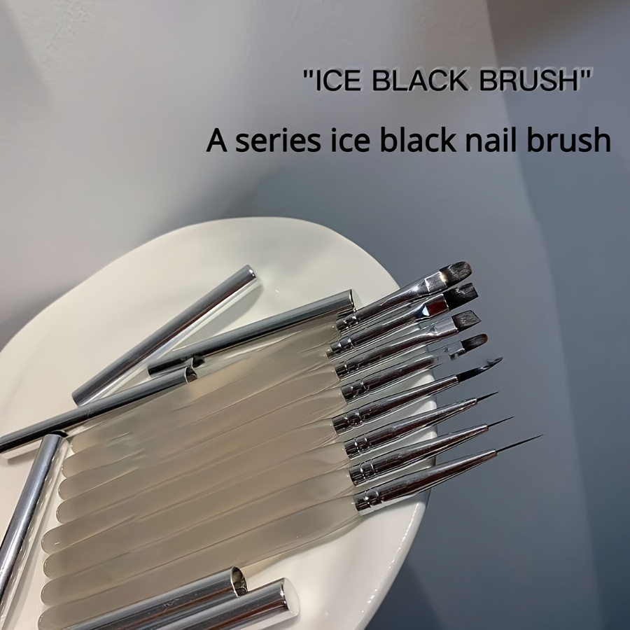 

8pcs/set Nail Art Brushes Set, Nail Art Design Tools, 3d Builder Nail Gel Brush, Nail Art Brush For Salon At Home Diy Manicure