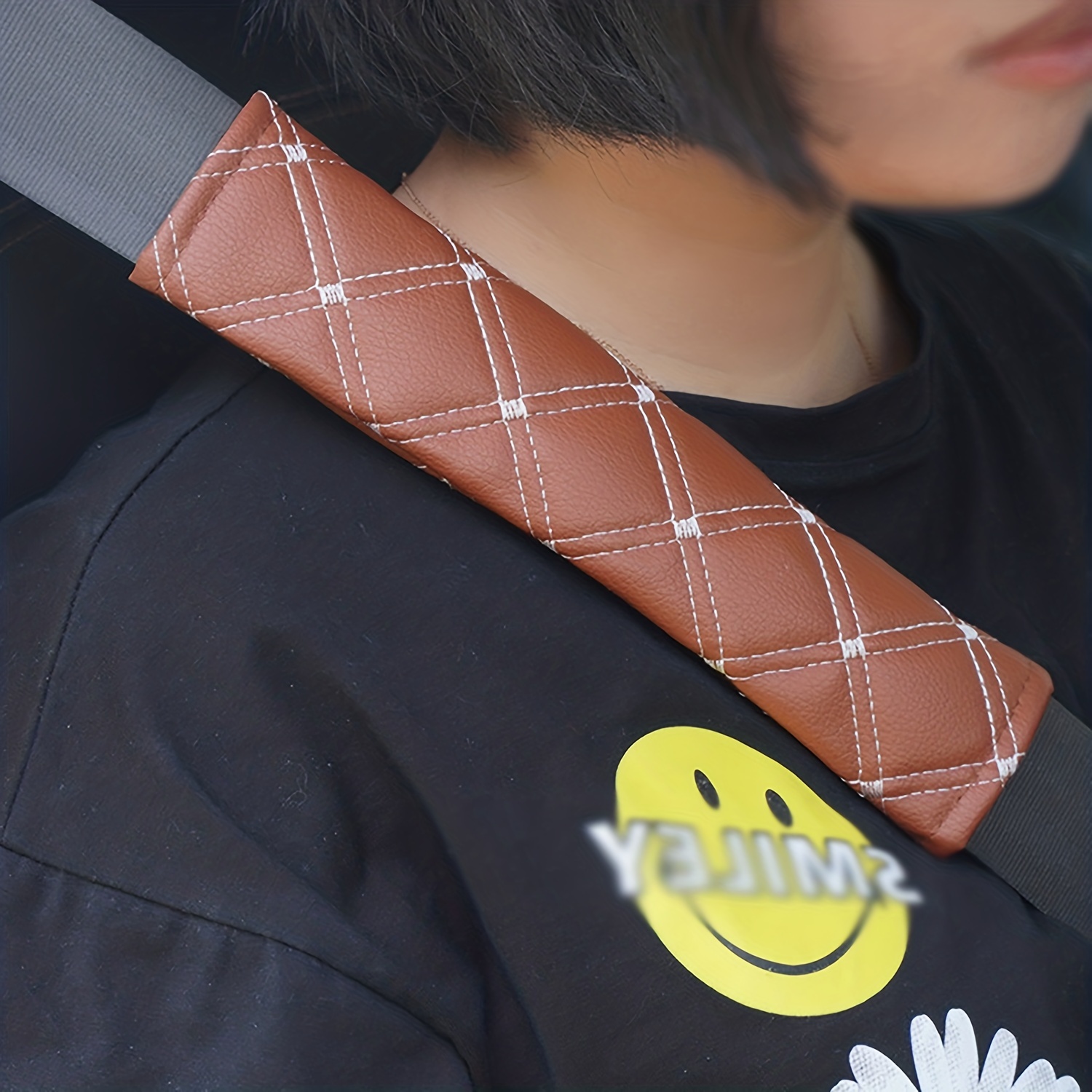 Herwey 2pcs / Set coussinets de protection de ceinture de sécurité de  voiture universelle confortable housse de coussin de sangle d'épaule,  épaulette de ceinture de sécurité, tapis de ceinture 