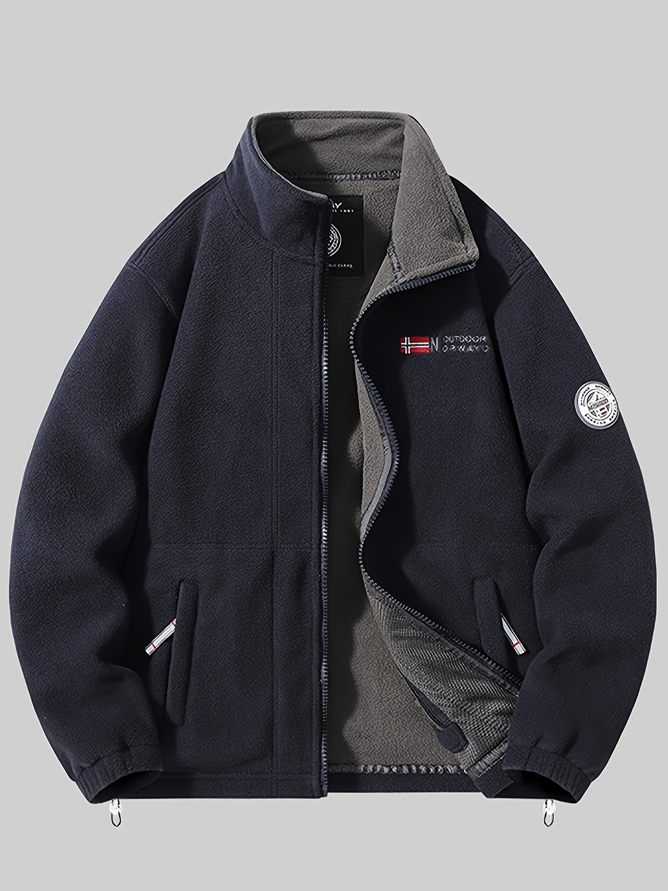 Male Casual Warm Plush Fleece Jacket Comfy Thermal Slightly - Temu