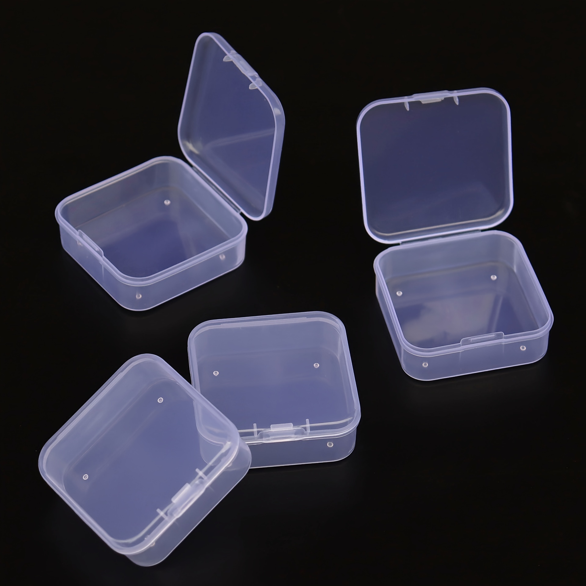 10 PCS Set Contemporary Square Transparent Plastic Pp Storage Box For Earplugs & Jewelry